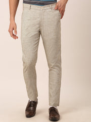 DesiQlo Men's Beige Linan Cotton Formal Trousers ( FGP 273Beige )