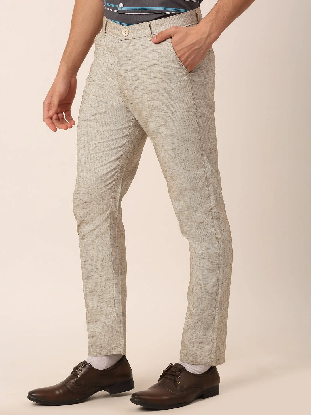 Men's Blue Formal Trousers - Classic Cotton Formal Trousers