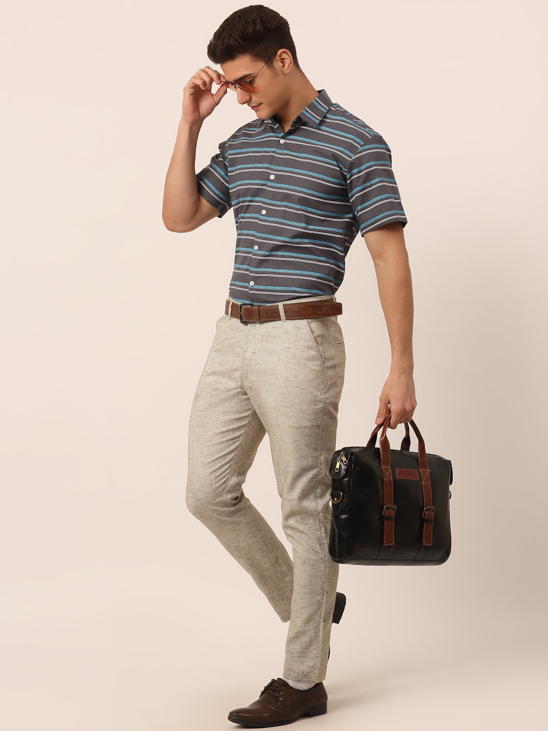 Men's Blue Formal Trousers - Classic Cotton Formal Trousers