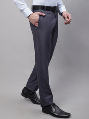 DesiQlo Men's Grey Tapered Fit Formal Trousers