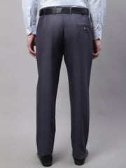 DesiQlo Men's Grey Tapered Fit Formal Trousers