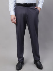 DesiQlo Men's Grey Tapered Fit Formal Trousers
