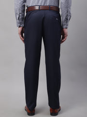 DesiQlo Men's Navy Tapered Fit Formal Trousers