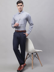 DesiQlo Men's Navy Tapered Fit Formal Trousers