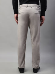 DesiQlo Men's Light Grey Tapered Fit Formal Trousers