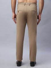 Tapered Fit  Solid Trousers For Men ( FGP 279Beige )