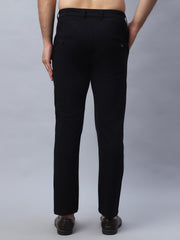 Tapered Fit  Solid Trousers For Men ( FGP 279Black )