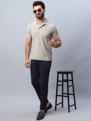 Tapered Fit  Solid Trousers For Men ( FGP 279Black )