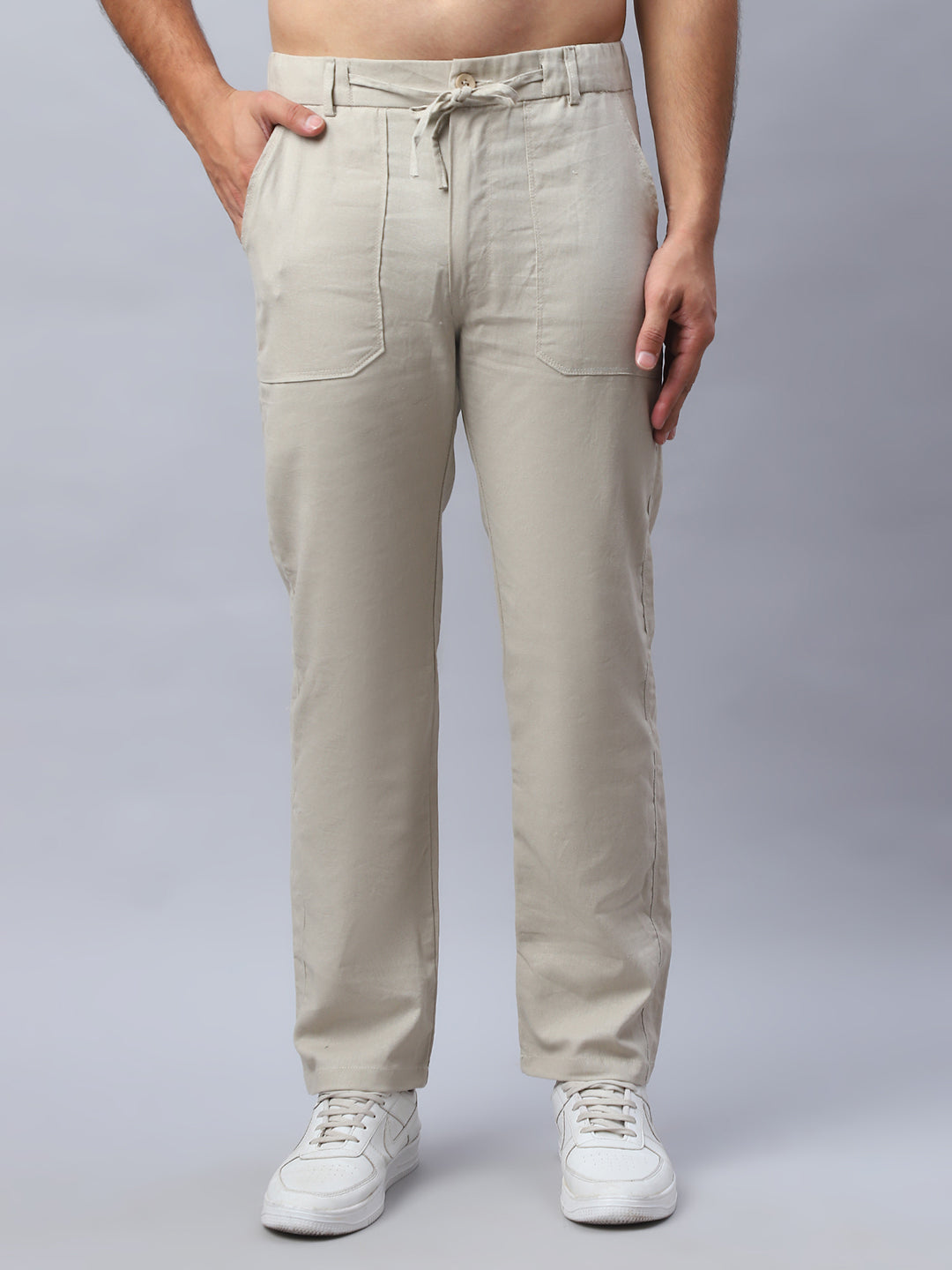 DesiQlo Men Trousers & Pants - Beige - FGP_280Cream_30