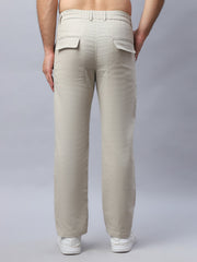 Straight Fit  Solid Trousers For Men ( FGP 280Cream )