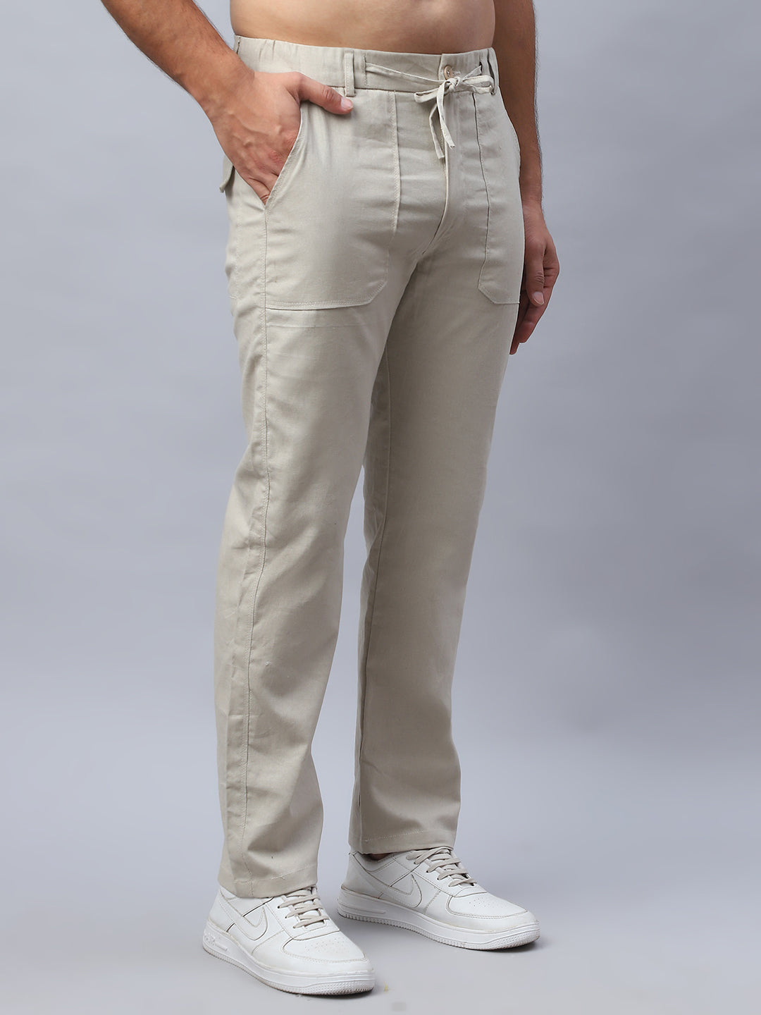 DesiQlo Men Trousers & Pants - Beige - FGP_280Cream_30