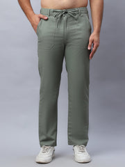 Straight Fit  Solid Trousers For Men ( FGP 280Pista )
