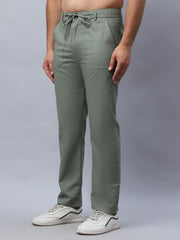 Straight Fit  Solid Trousers For Men ( FGP 280Pista )