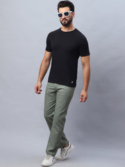 Straight Fit  Solid Trousers For Men ( FGP 280Pista )