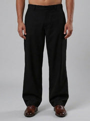 Men Straight Fit Korean Pants ( RDGP 305Black )