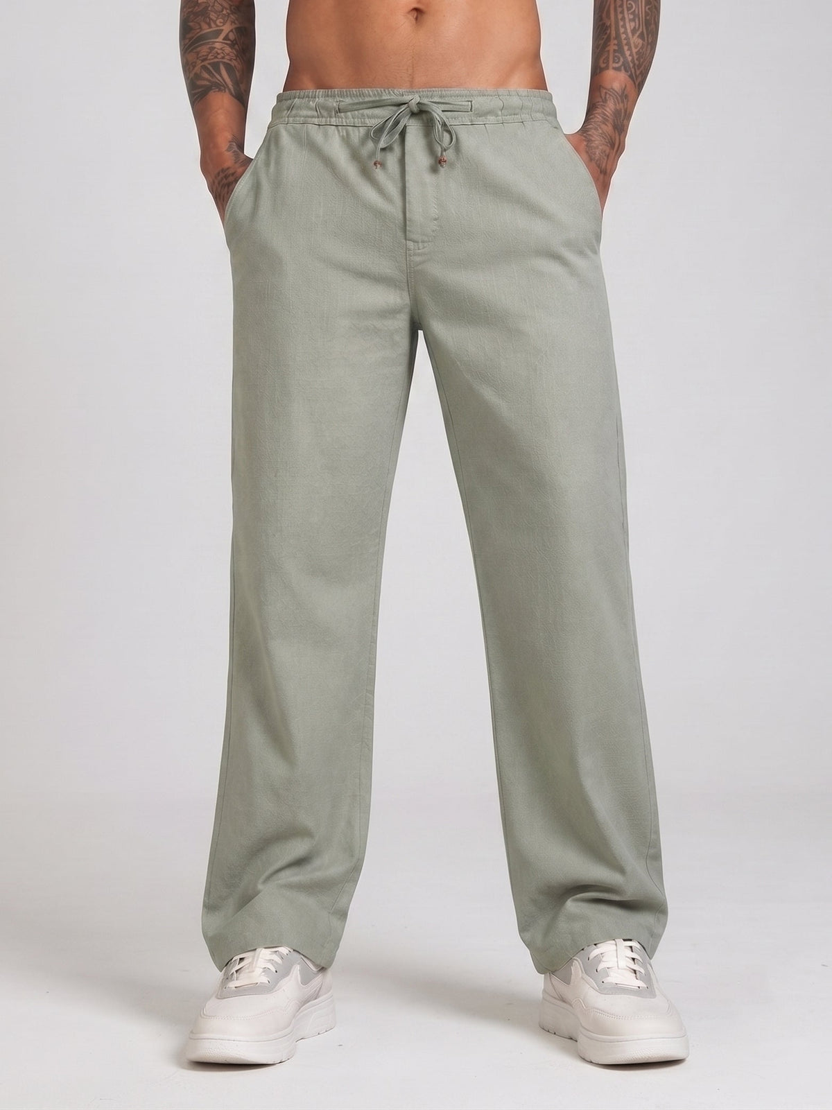 Linen Relaxed-Fit Regular Trousers for Men ( RDGP 306Pista )