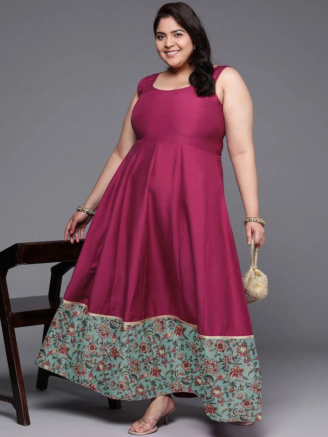 Plus Size Empire Maxi Ethnic Dress | Indian Dresses Online