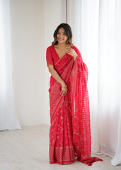 Georgette Saree for Women - Pink | MLWSHSA9151PNK