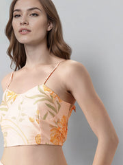 Women Off White Shoulder Straps Printed Smart Casual Co-Ords Set-GI-AHBLPZJK-COMBO-1148