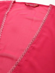 Women Pink Shoulder Straps Printed Smart Casual Co-Ords Set-GI-AHBLPZJK-COMBO-1150