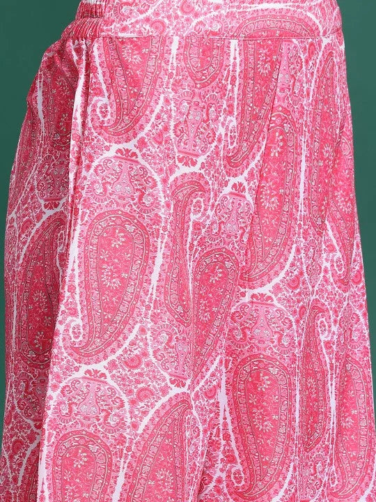 Women Pink Shoulder Straps Printed Smart Casual Co-Ords Set