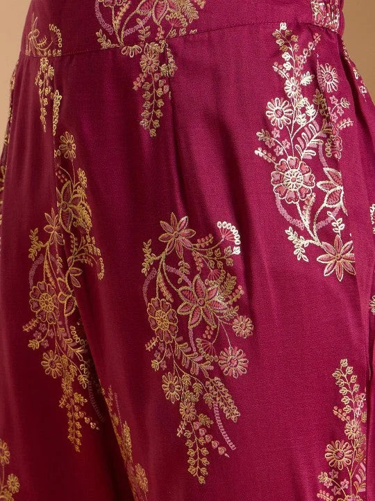 Women Purple Ethnic Printed Angrakha Kurta Set-GI-AHKUPNDU-COMBO-1146