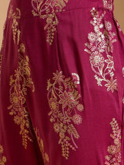 Women Purple Ethnic Printed Angrakha Kurta Set-GI-AHKUPNDU-COMBO-1146