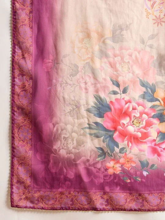 Women Purple Ethnic Printed Angrakha Kurta Set-GI-AHKUPNDU-COMBO-1146