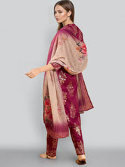 Women Purple Ethnic Printed Angrakha Kurta Set-GI-AHKUPNDU-COMBO-1146