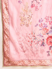 Women Pink Ethnic Printed Pleated Kurta Set-GI-AHKUPNDU-COMBO-1147