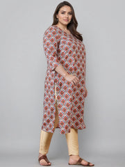 Women Pink Floral Printed Casual Regular Kurta-GI-AP-AHKUCNDP-1163