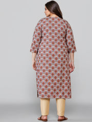 Women Pink Floral Printed Casual Regular Kurta-GI-AP-AHKUCNDP-1163