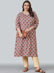 Women Pink Floral Printed Casual Regular Kurta-GI-AP-AHKUCNDP-1163