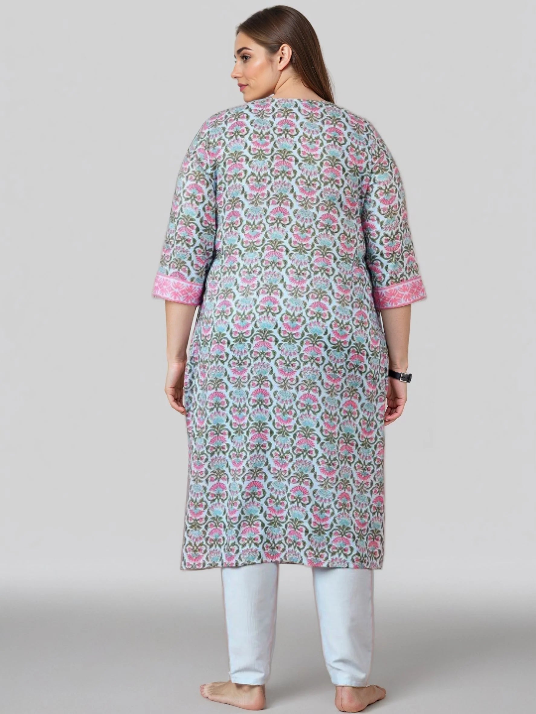 Women Blue Printed Regular Fit Smart Casual Kurta Set-GI-AP-AHKUPN-COMBO-1152