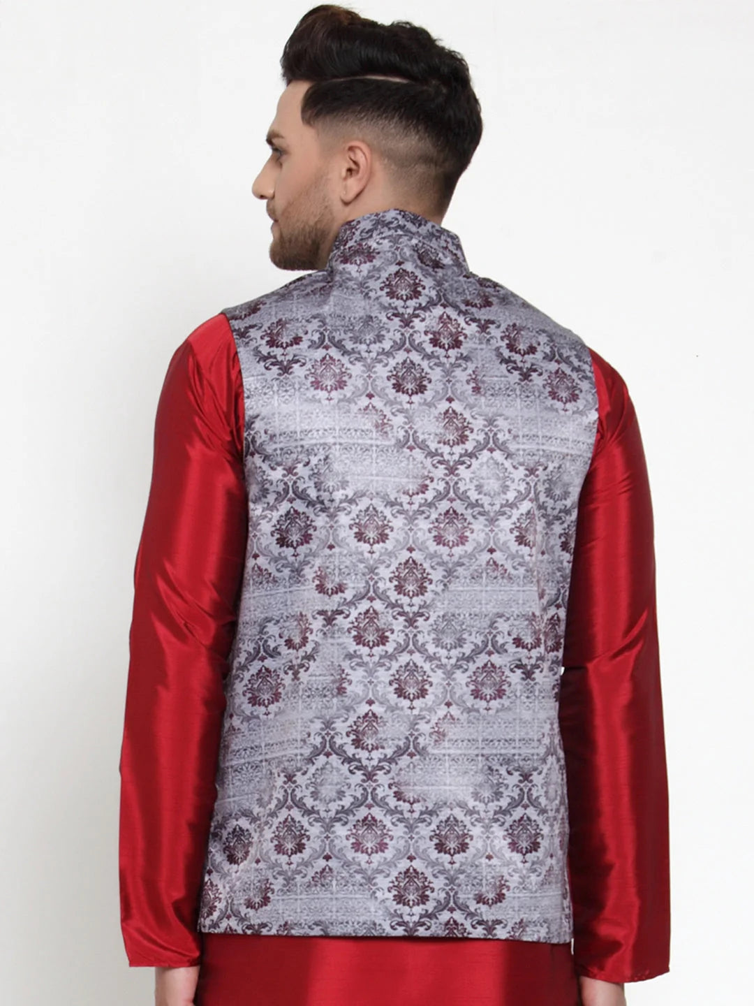 Purple Printed Nehru Jacket - Indian Nehru Jackets Collection