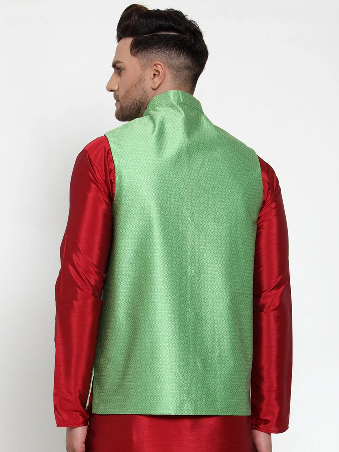 Green Nehru Jacket for Men - Indian Ethnic Wear & Modi Jacket