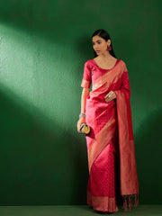 Womens Fashion Ethnic Pink Color Sarees-MLSHWSA1249PNK0ONE