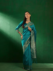 Womens Fashion Ethnic Blue Color Sarees-MLSHWSA1251BLU0ONE