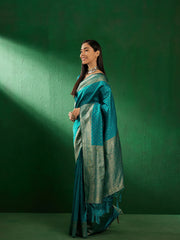 Womens Fashion Ethnic Blue Color Sarees-MLSHWSA1251BLU0ONE
