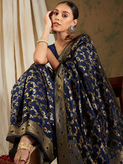 Womens Fashion Ethnic Navy Blue Color Sarees-MLSHWSA1090NBL0ONE