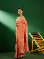 Womens Fashion Ethnic Peach Color Sarees-MLSHWSA1244PCH0ONE