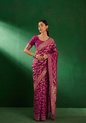 Womens Fashion Ethnic Burgundy Color Sarees-MLSHWSA1248BGY0ONE