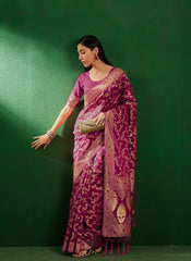 Womens Fashion Ethnic Burgundy Color Sarees-MLSHWSA1248BGY0ONE