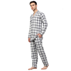 Indian Needle Men's White Checked Night Suits