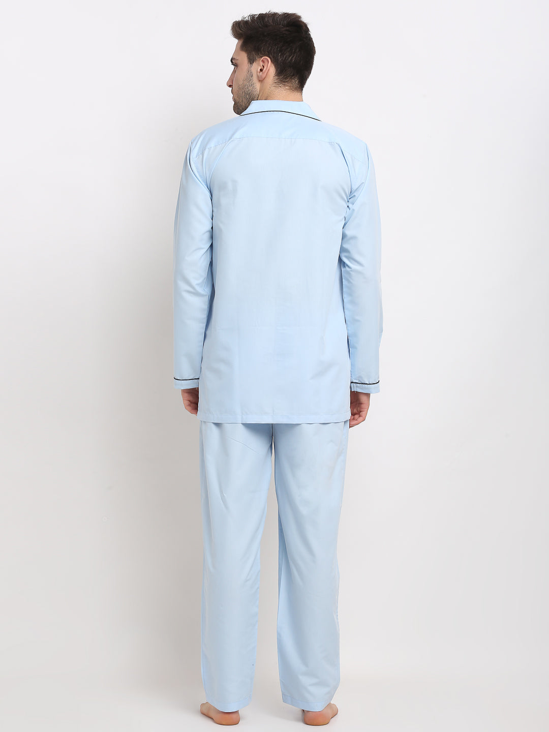 Sky Cotton Mens Pajama Set - Solid Night Suits | Indian Needle