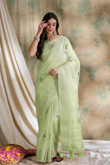 Womens Fashion Ethnic Green Color Sarees-MLSHWSA1592GRN0ONE