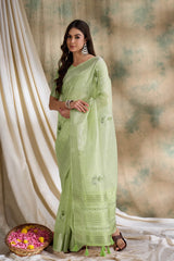 Womens Fashion Ethnic Green Color Sarees-MLSHWSA1592GRN0ONE