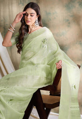 Womens Fashion Ethnic Green Color Sarees-MLSHWSA1592GRN0ONE