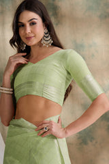 Womens Fashion Ethnic Green Color Sarees-MLSHWSA1592GRN0ONE