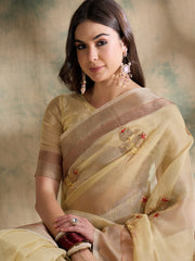 Womens Fashion Ethnic Beige Color Sarees-MLSHWSA1603BEI0ONE